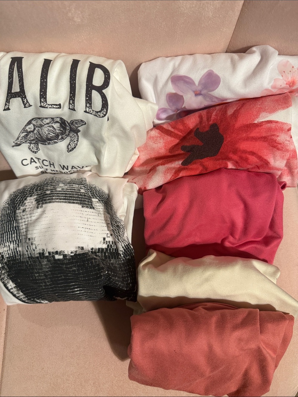 Kids Graphic Tee Pack - Mixed Colors (White, Pink, Coral, Cream)